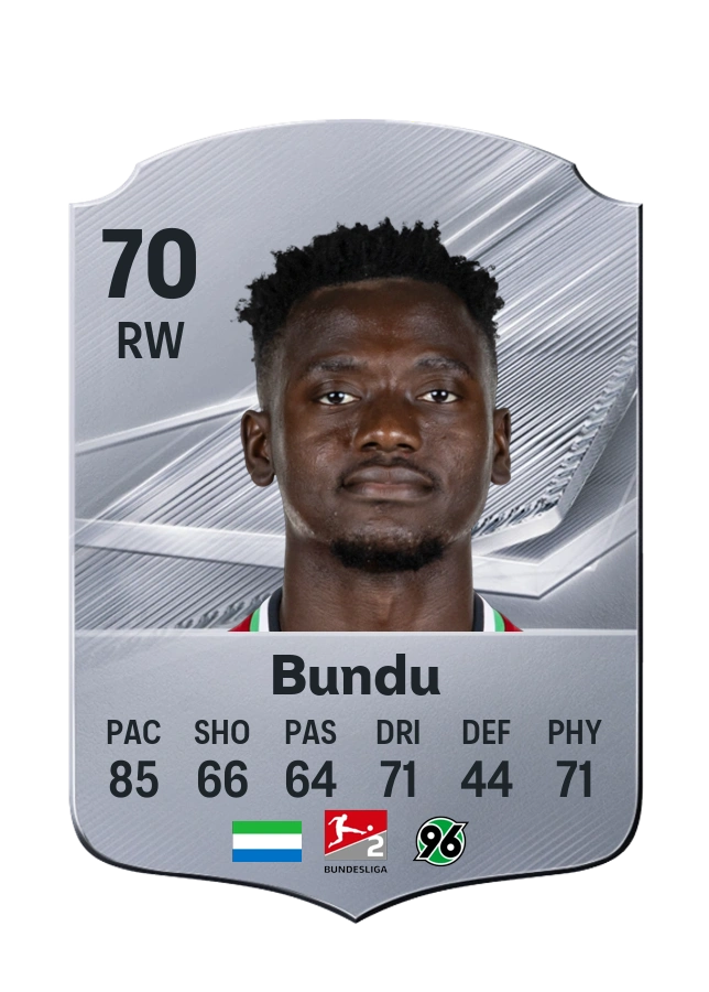 Mustapha Bundu, Common card, rated 70