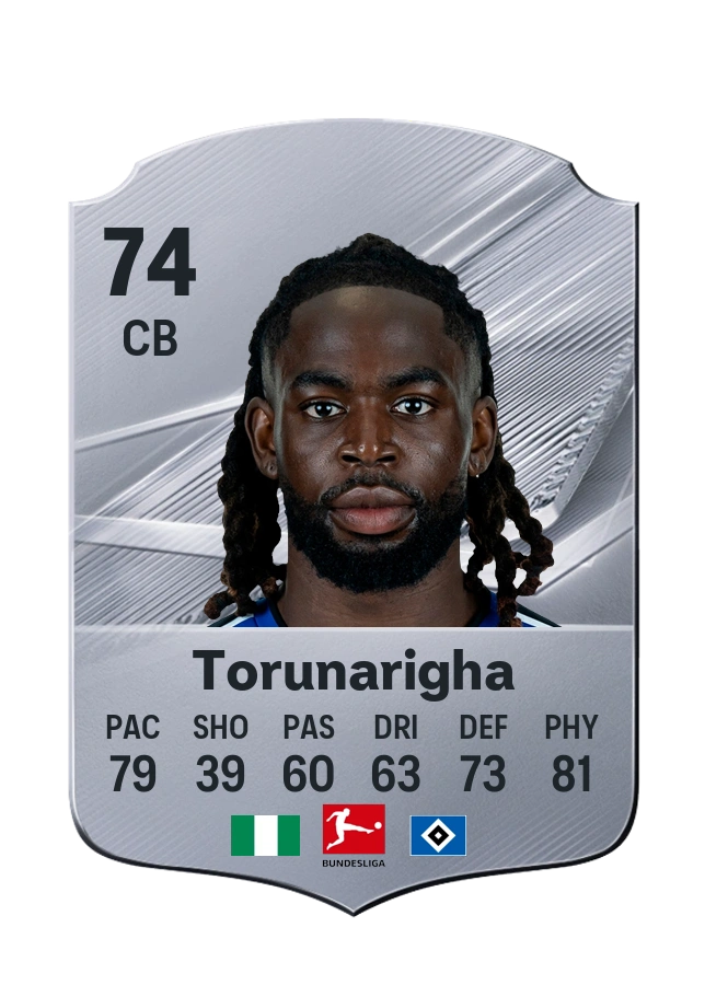 Carta Common de Jordan Torunarigha, valoración 74