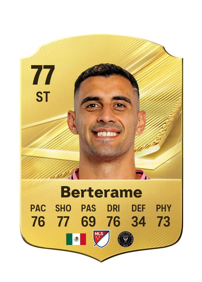 Germán Berterame, Common card, rated 77