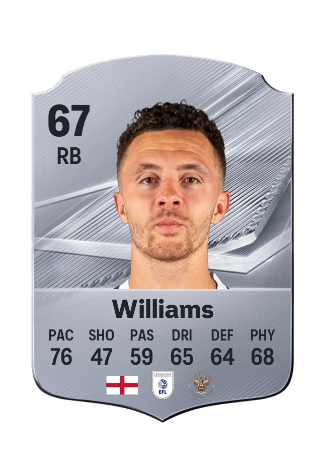 Jordan Williams, Common card, rated 67