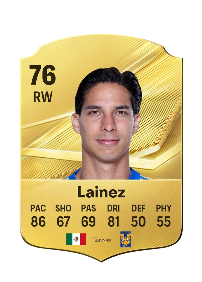 Diego Lainez, Common card, rated 76