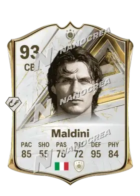 Paolo Maldini, Base Icon card, rated 93
