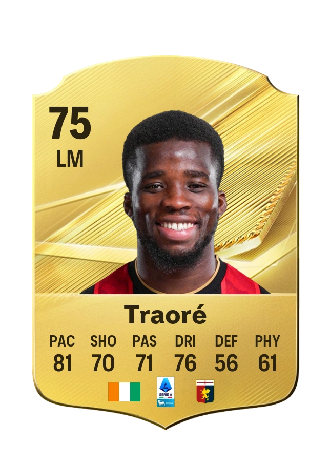 Carta Common di Hamed Junior Traoré, valutazione 75