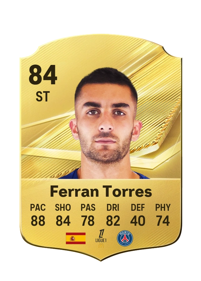 Carta Common di Ferran Torres, valutazione 84