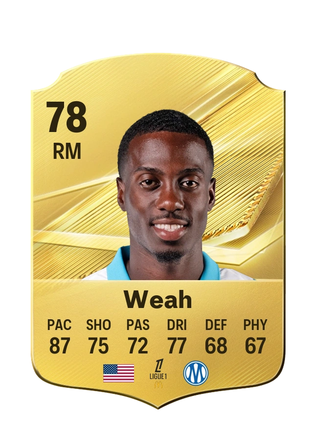 Carta Common di Timothy Weah, valutazione 78