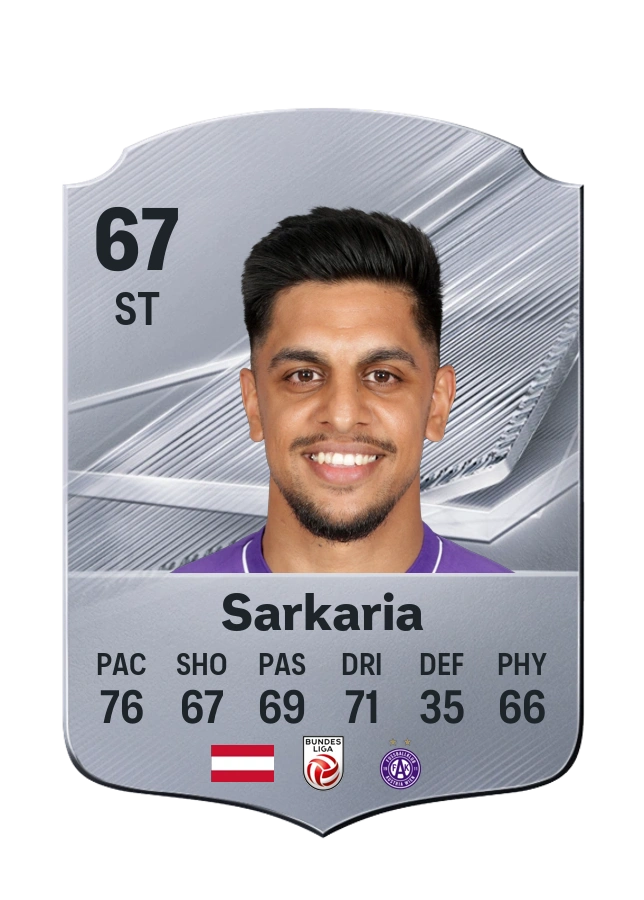 Manprit Sarkaria, Common card, rated 67