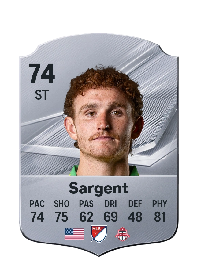 Carta Common de Josh Sargent, overall 74