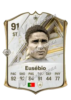 Eusébio، بطاقة Base Icon، بتقييم 91