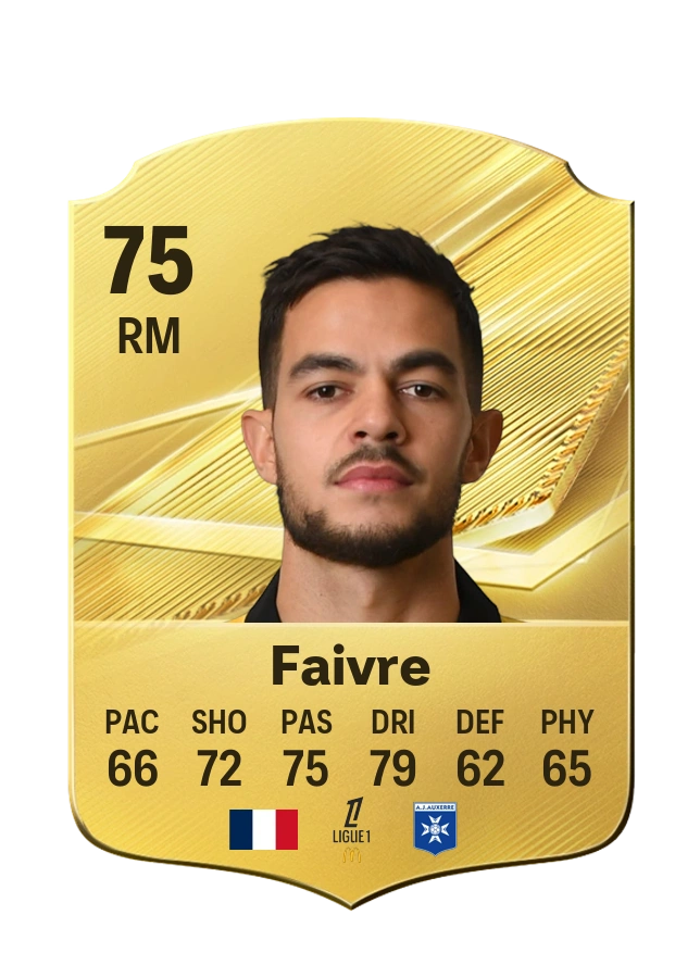 Romain Faivre, Common-kaart, rating 75