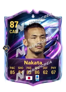 Hidetoshi Nakata, Base Hero card, rated 87