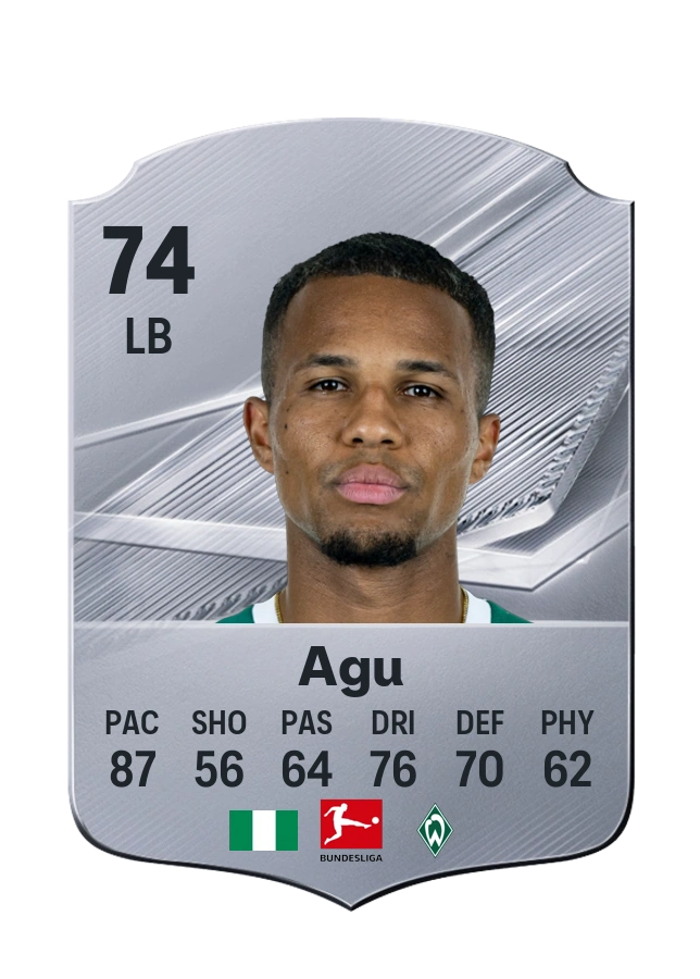 Felix Agu, Common card, rated 74