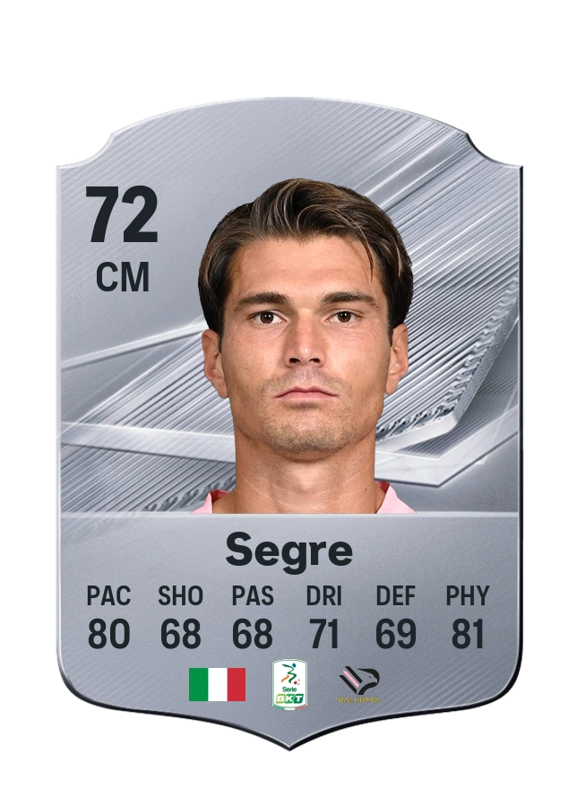 Jacopo Segre, Common card, rated 72
