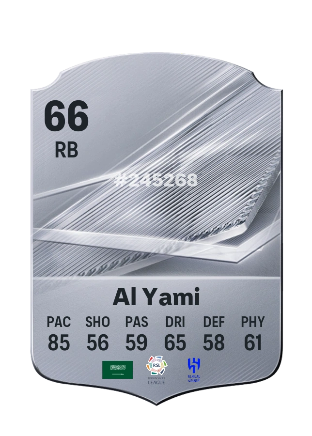 Hamad Al Yami, Common card, rated 66