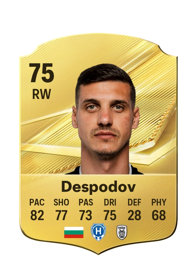 Kiril Despodov, Common card, rated 75