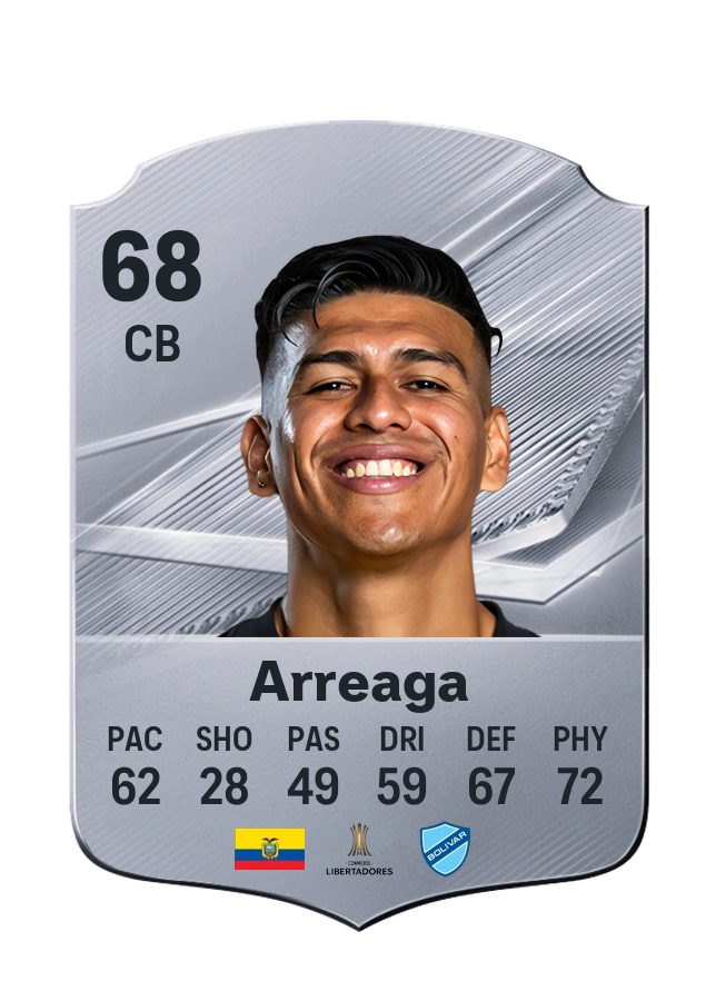Xavier Arreaga, Common card, rated 68