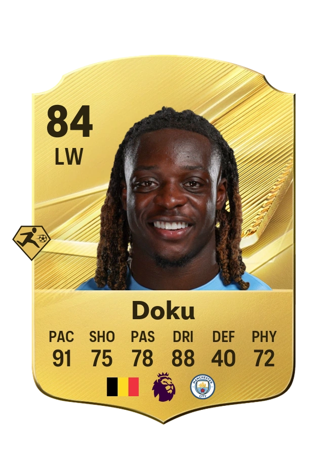 Carta Common de Jérémy Doku, overall 84
