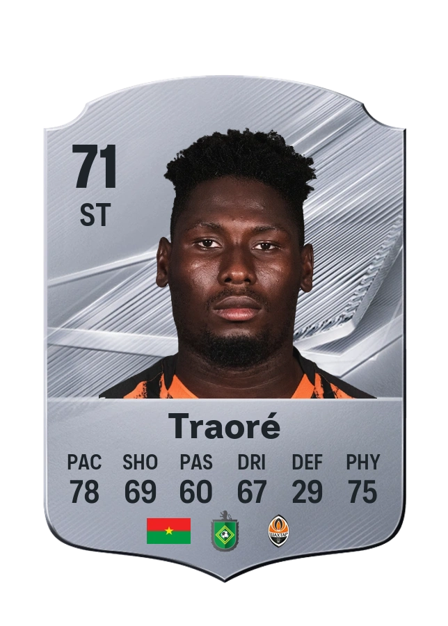 Carta Common de Lassina Traoré, valoración 71