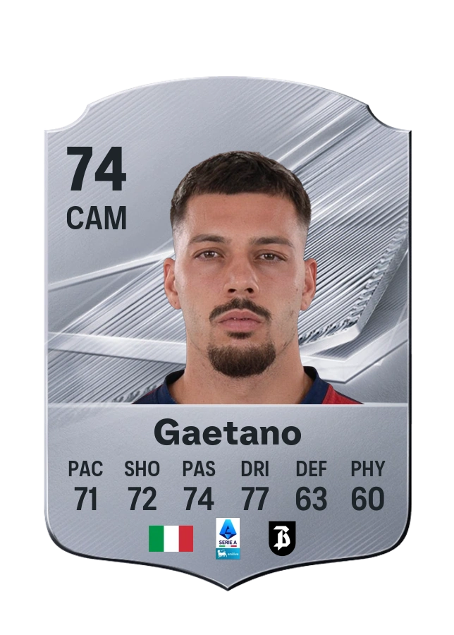 Gianluca Gaetano, Common card, rated 74