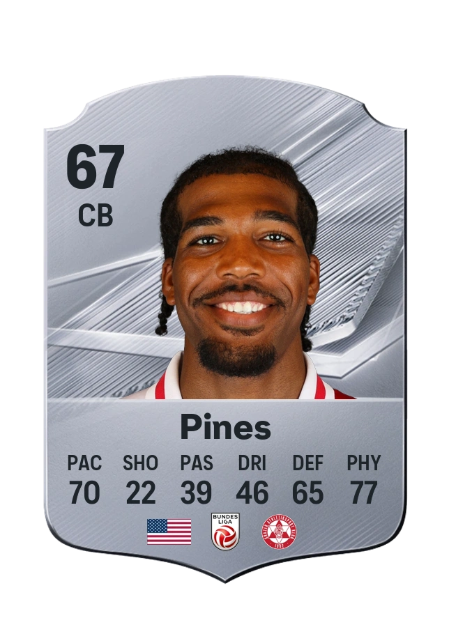 Donovan Pines, Common card, rated 67