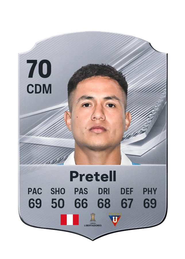 Jesús Pretell, Common card, rated 70