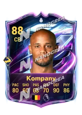Vincent Kompany, karta Base Hero, ocena 88