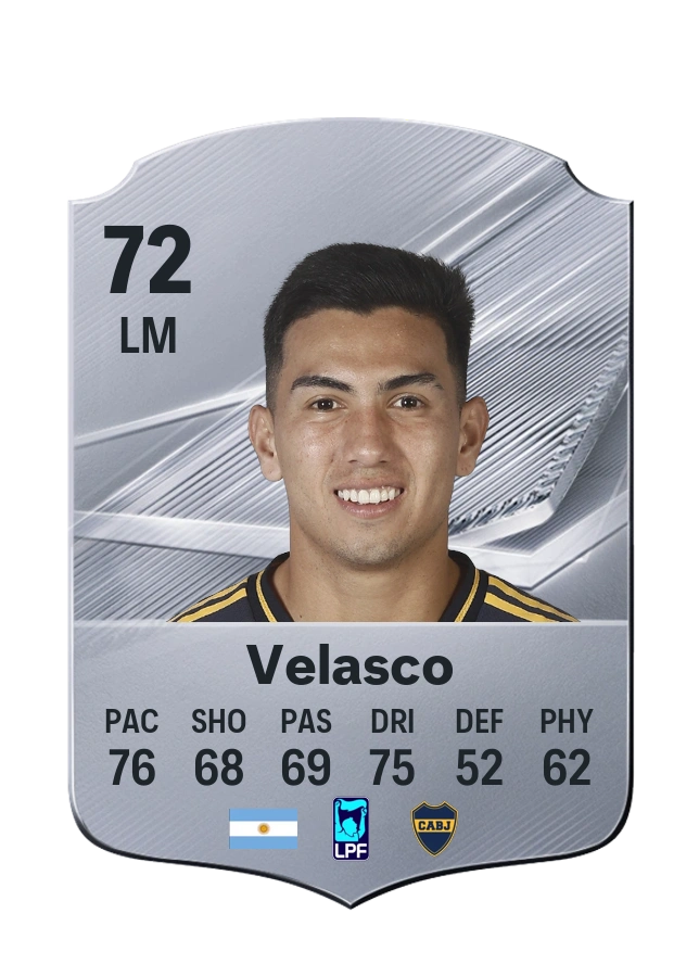 Alan Velasco, Common card, rated 72