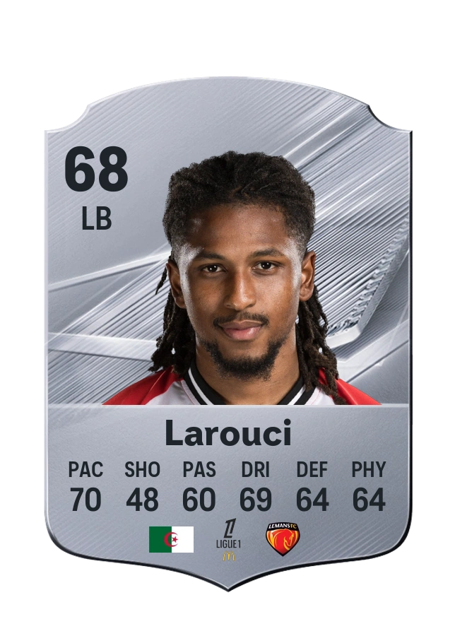 Yasser Larouci, Common card, rated 68