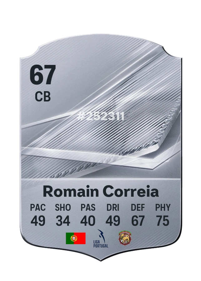 Romain Correia, Common card, rated 67