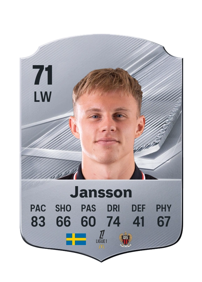 Isak Jansson, Common card, rated 71