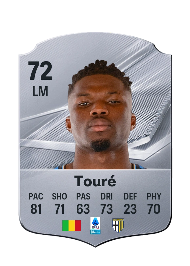 Carta Common de El Bilal Touré, valoración 72