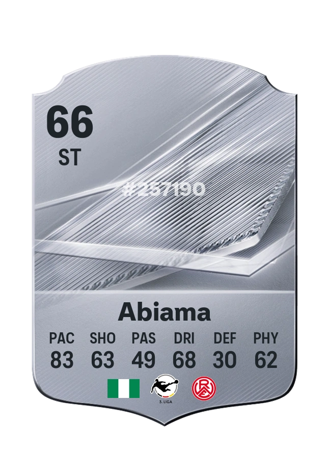 Carta Common di Dickson Abiama, valutazione 66