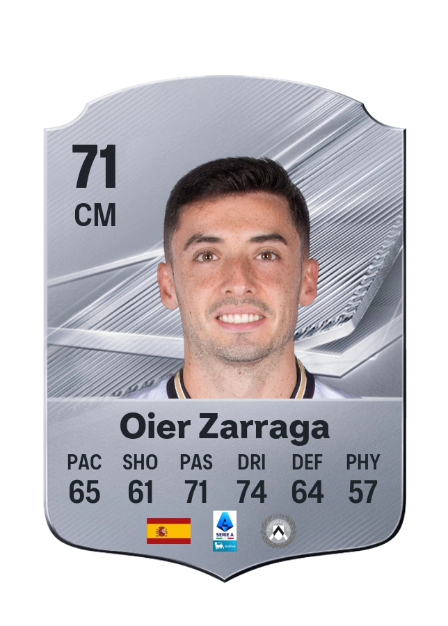 Carta Common de Oier Zarraga, valoración 71
