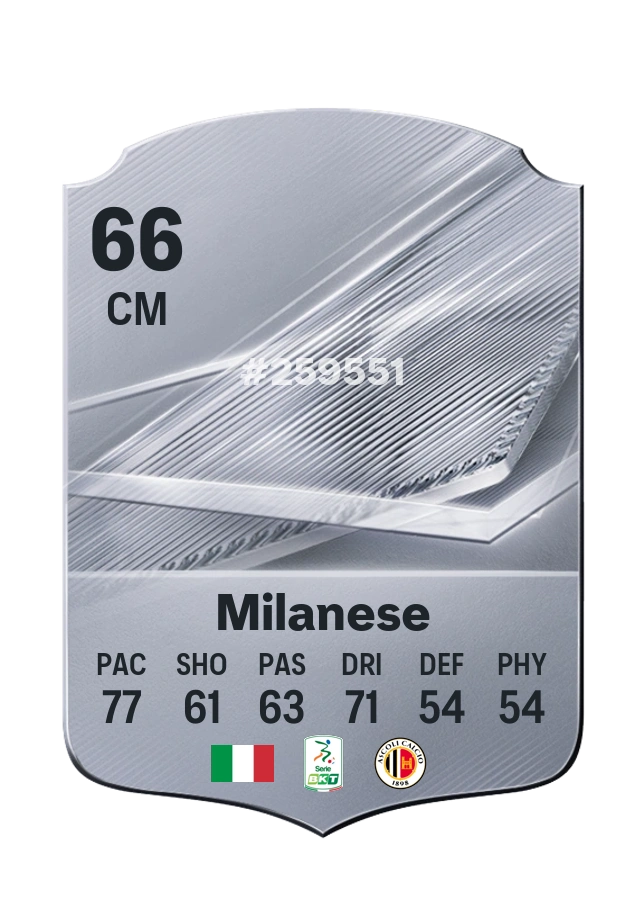 Carta Common de Tommaso Milanese, valoración 66