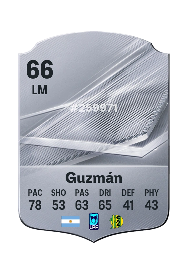 Natanael Guzmán, Common card, rated 66