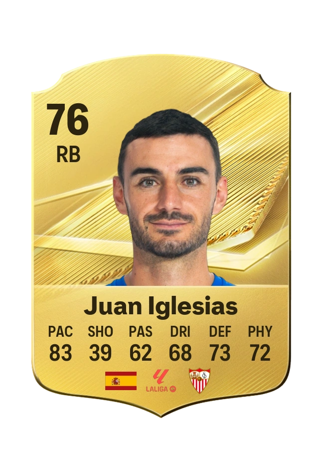 Juan Iglesias, Common card, rated 76