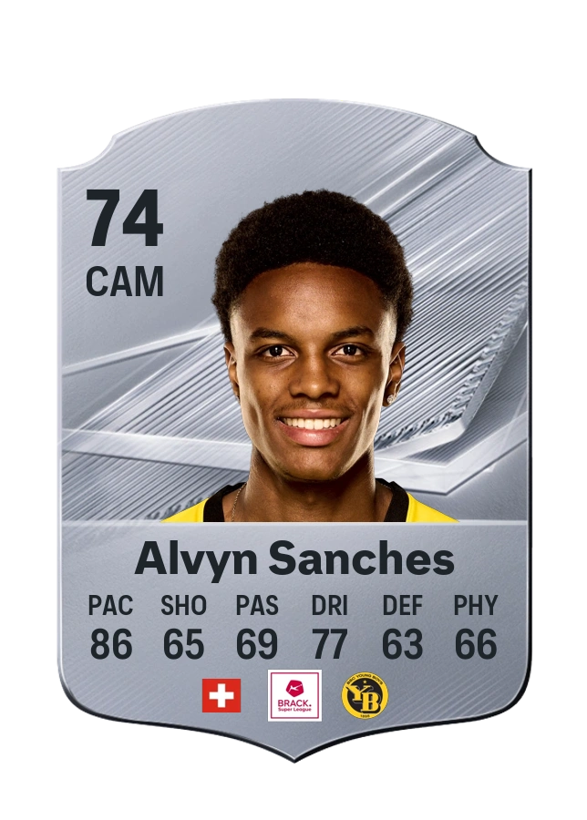 Alvyn Sanches, Common card, rated 74