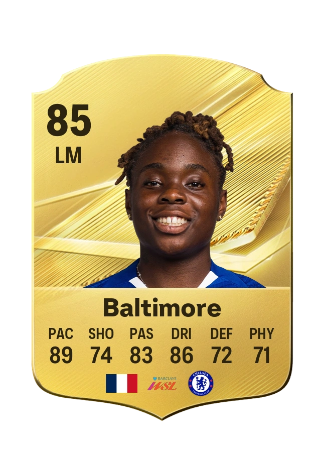 Sandy Baltimore, Common card, rated 85