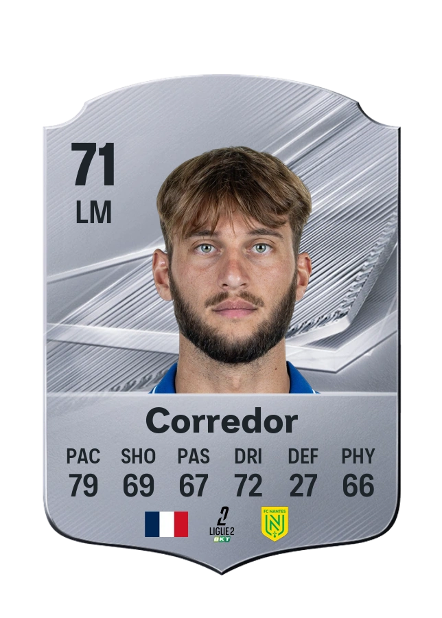 Killian Corredor, Common card, rated 71