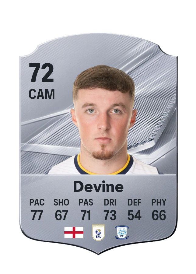 Alfie Devine, Common card, rated 72