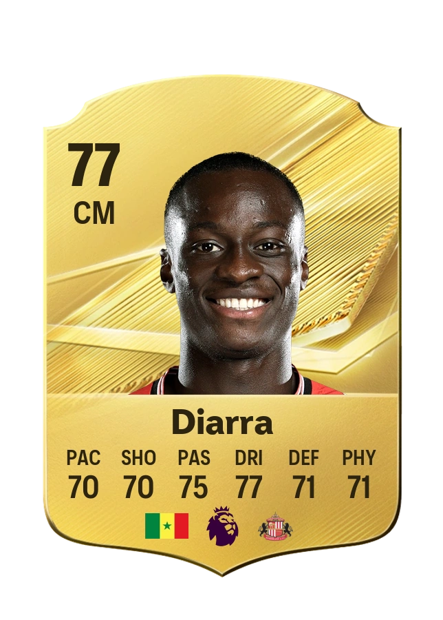 Carta Common di Habib Diarra, valutazione 77