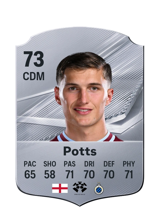 Freddie Potts, Common card, rated 73