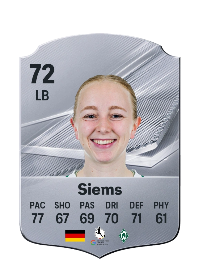 Caroline Siems, Common kartı, reyting 72