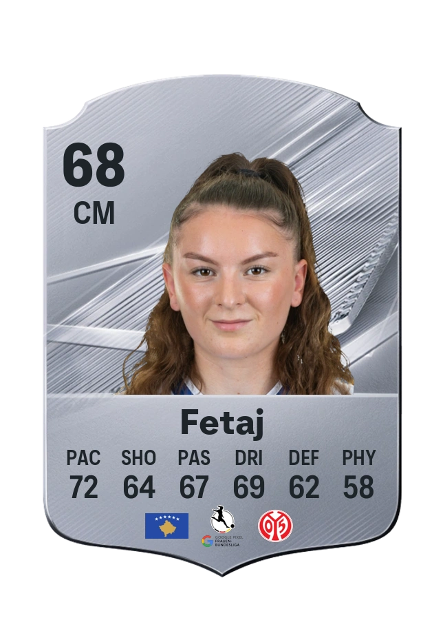 Gentiana Fetaj, Common card, rated 68