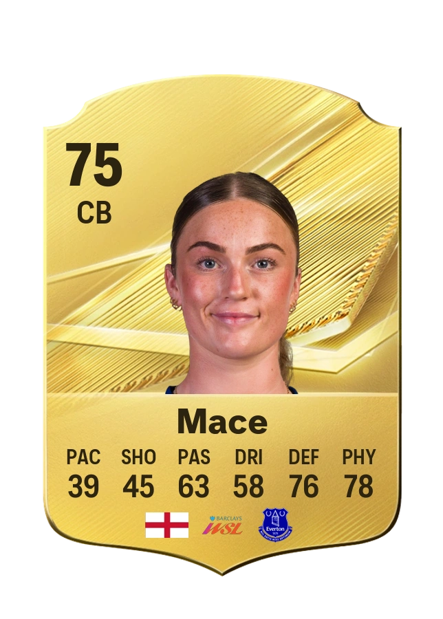 Ruby Mace, Common card, rated 75