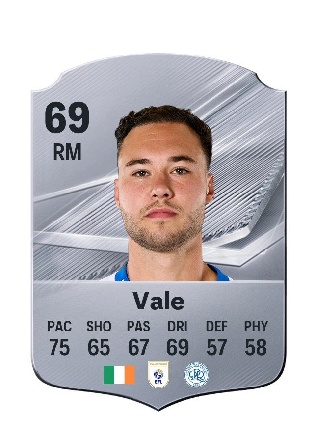 Harvey Vale, Common card, rated 69