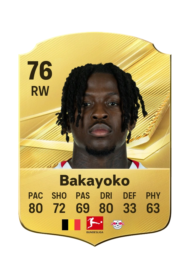 Johan Bakayoko, Common card, rated 76