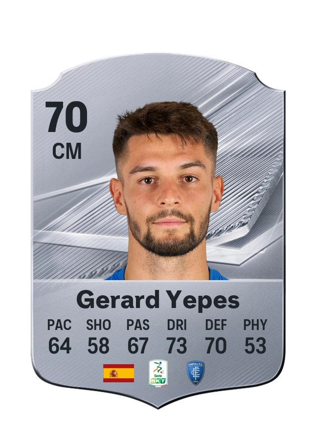 Gerard Yepes, Common card, rated 70