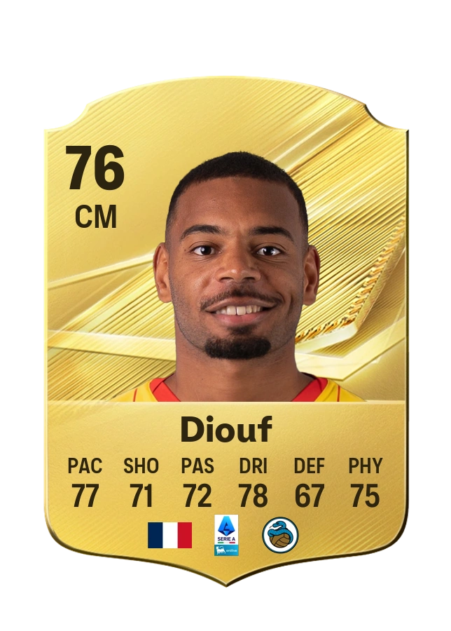 Carta Common di Andy Diouf, valutazione 76