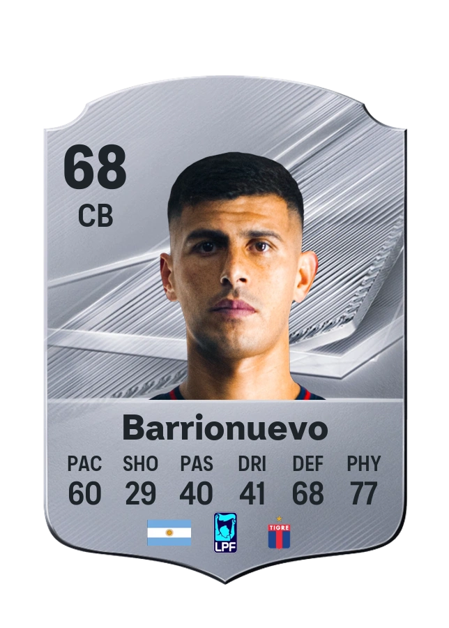 Alan Barrionuevo, Common card, rated 68