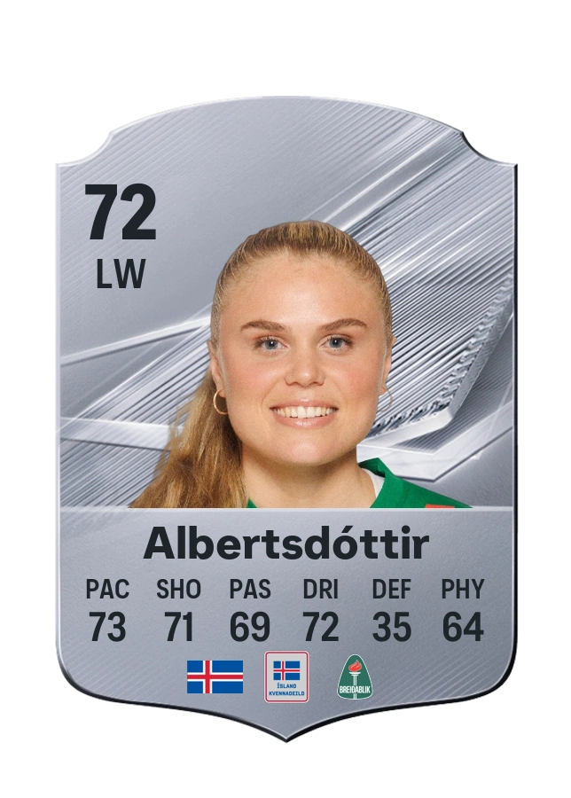 Agla María Albertsdóttir, Common-kaart, rating 72
